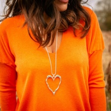 Gabi Long Heart Necklace by Tilley & Grace